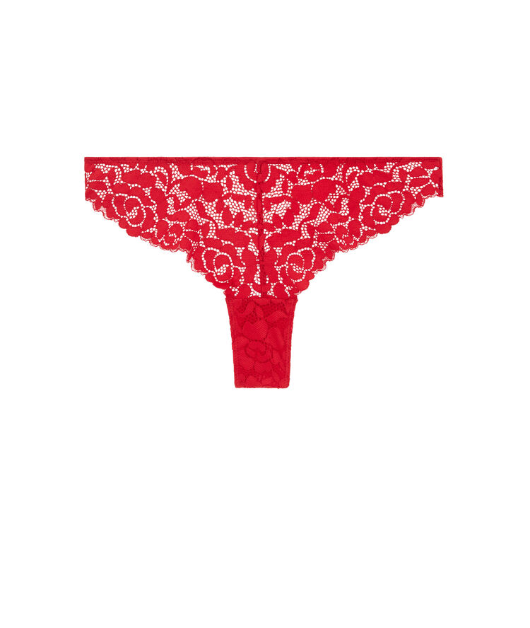Tanga en dentelle luluiz rouge.