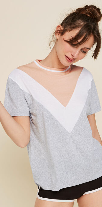 Top gris colblockiz gris.