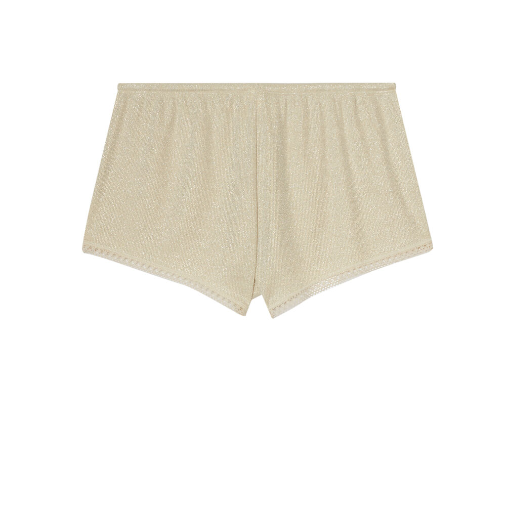 Short en jersey brillant - écru ecru.