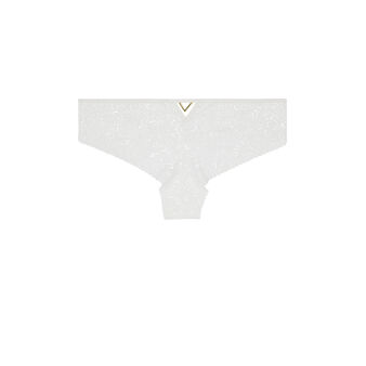 Shorty en dentelle d&eacute;tail bijou ethnobiz blanc.