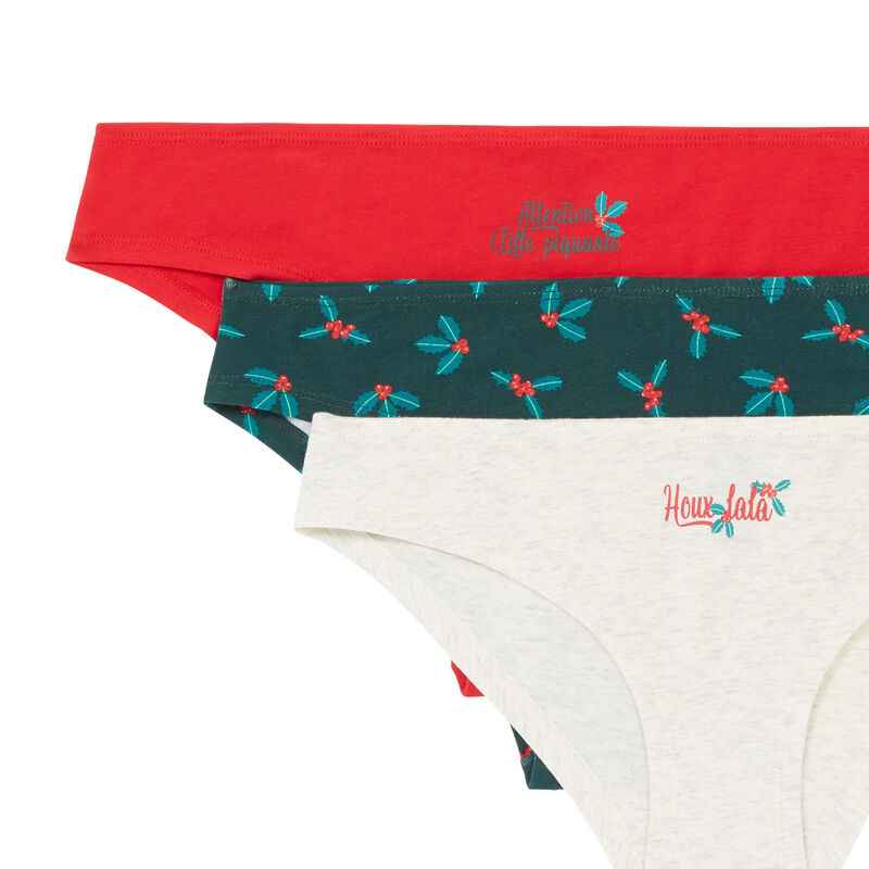 lot de culottes à message de Noël - rouge lot de culottes à message de Noël - rouge;