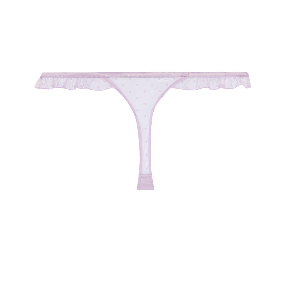 String en satin et dentelle - lilas violet.