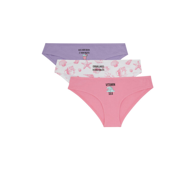 Lot de culottes en coton - rose Lot de culottes en coton - rose;