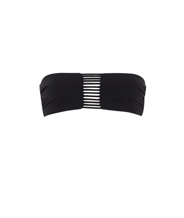 Haut de maillot de bain bandeau réversible - noir noir.