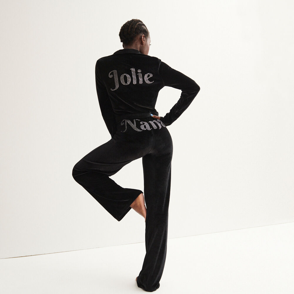 Veste "jolie" aya x undiz en velours - noir noir.