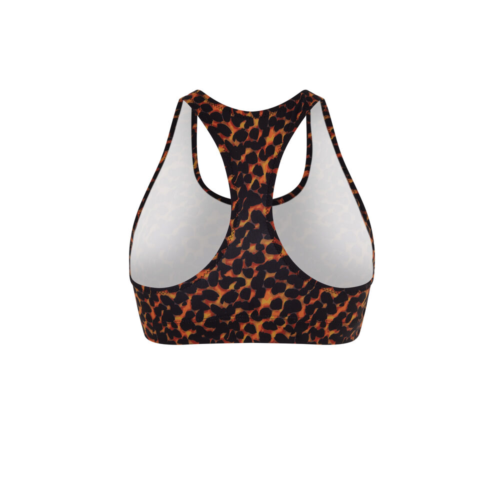 Brassière de sport imprimé léopard - orange orange.