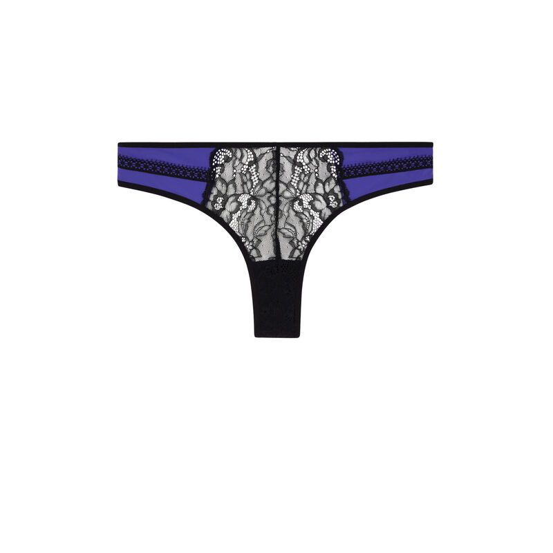tanga bi-matières - violet tanga bi-matières - violet;