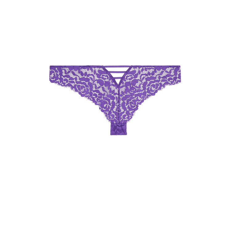 Tanga en dentelle luluiz violet.