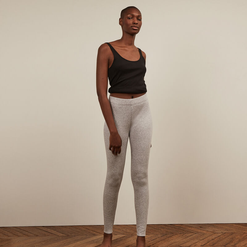 legging en molleton - gris chiné legging en molleton - gris chiné;