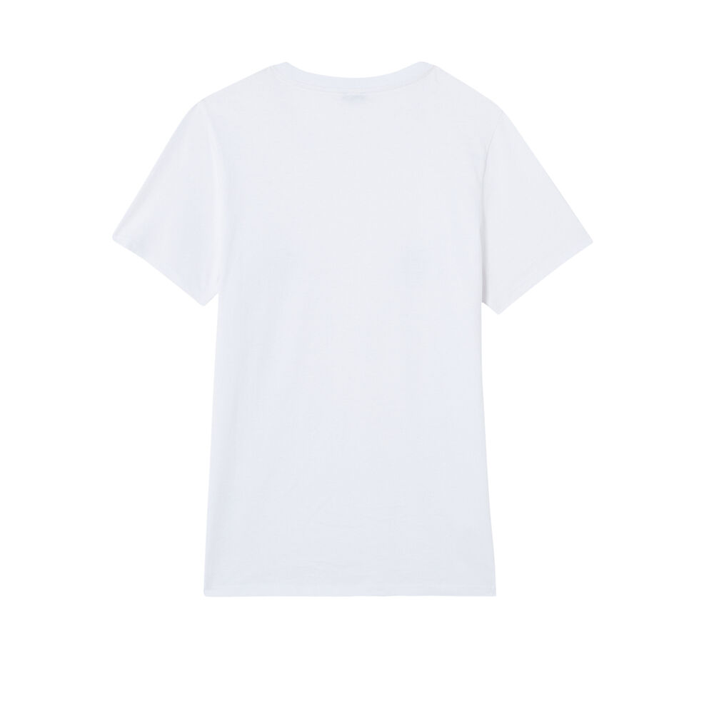 Top à imprimé coeur, fleurs ou lèvres - blanc blanc.