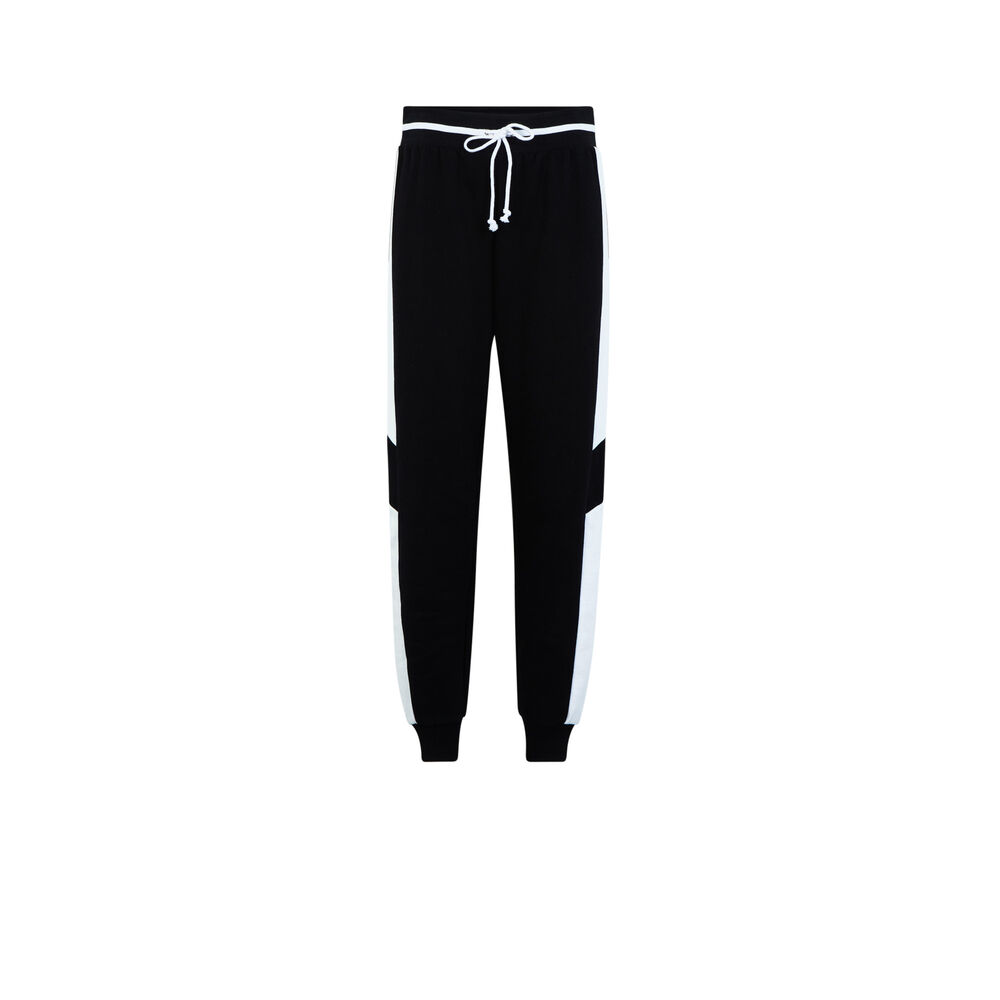 Pantalon à nouer avec bandes blanches - noir noir.