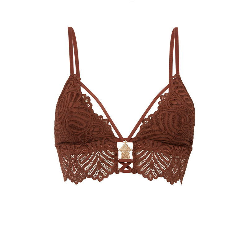soutien-gorge triangle en dentelle - marron soutien-gorge triangle en dentelle - marron;