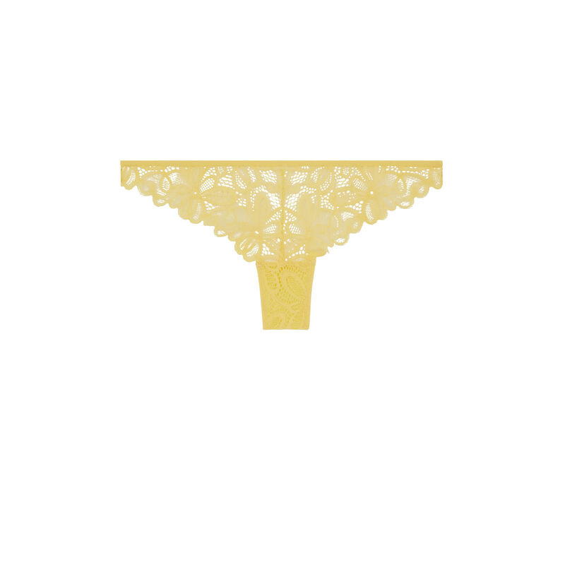 Tanga en dentelle - jaune Tanga en dentelle - jaune;