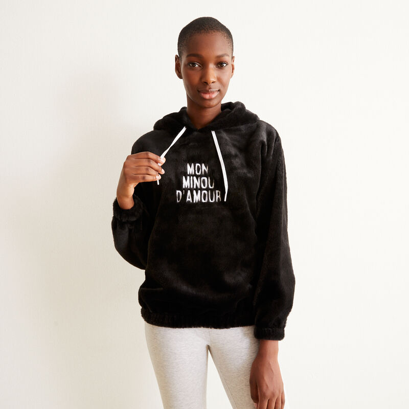 sweat polaire à message mon minou d'amour - noir sweat polaire à message mon minou d'amour - noir;