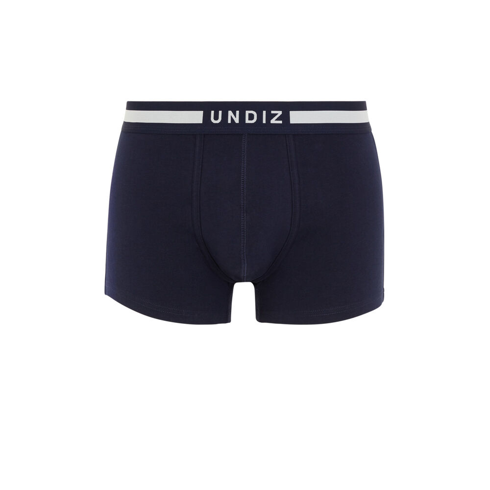 Boxer en coton uni - bleu marine bleu marine.