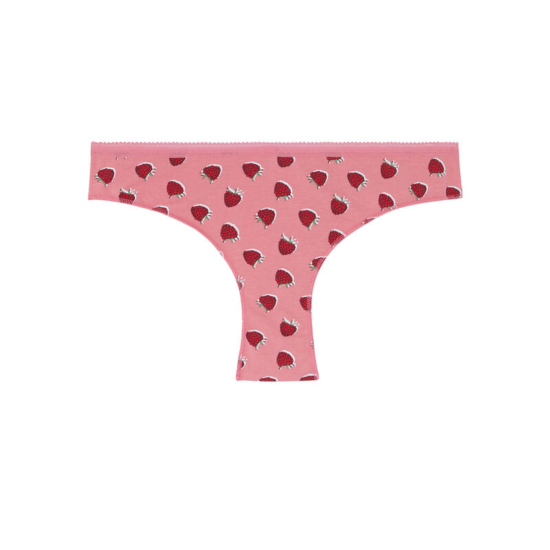 culotte en coton à motifs fraise - rose culotte en coton à motifs fraise - rose;