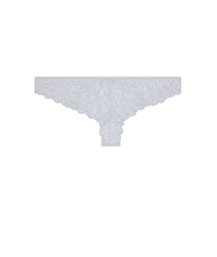 Tanga en dentelle - blanc blanc.