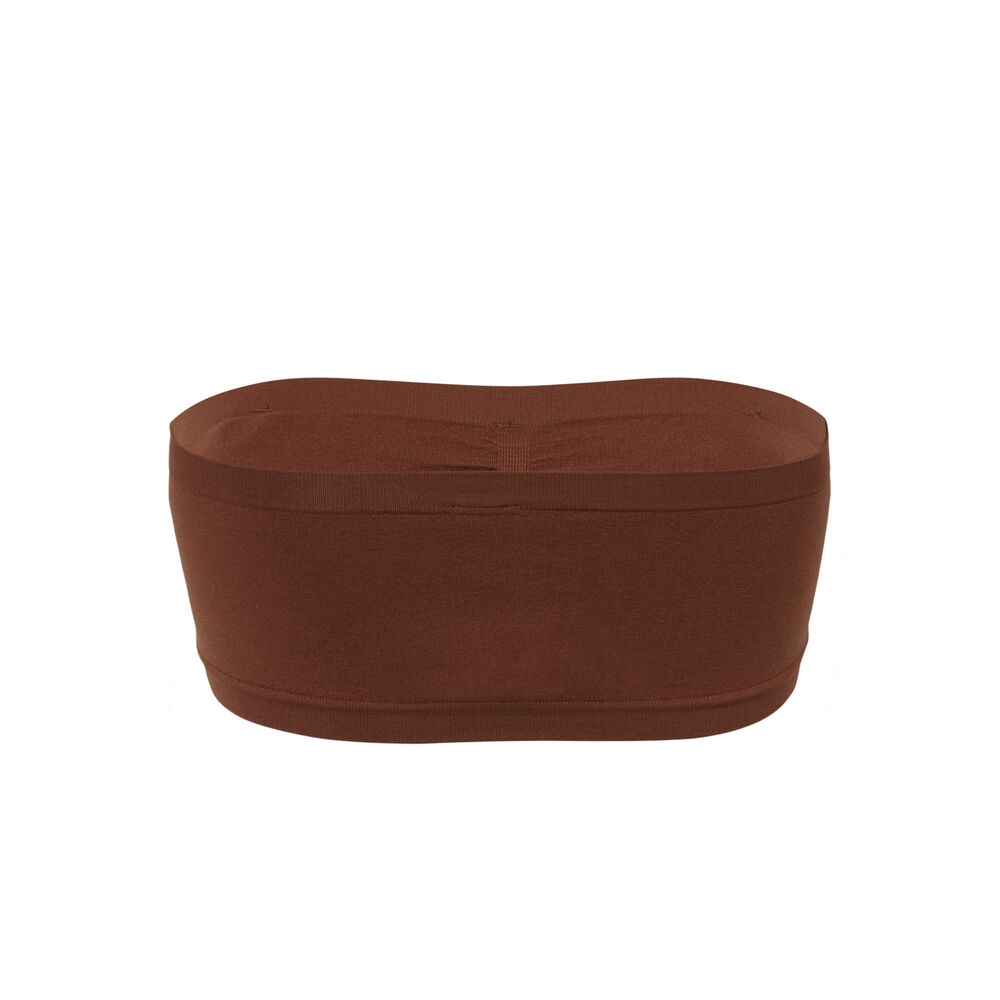 Soutien-gorge bandeau uni - marron marron.