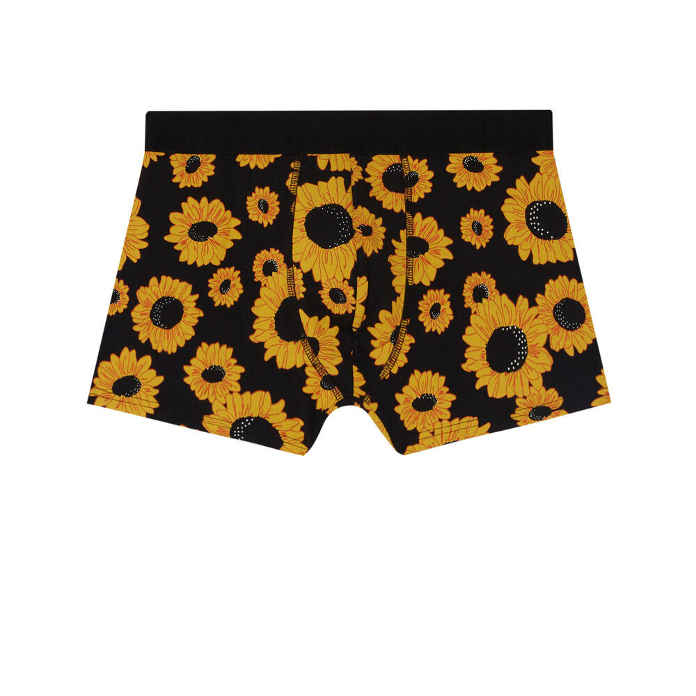 Boxer à imprimé tournesols - noir noir.