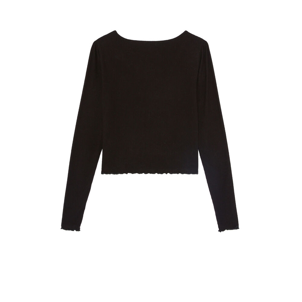 Gilet à nouer manches longues - noir noir.