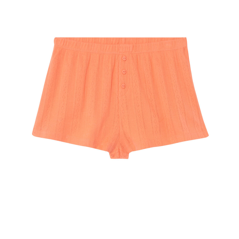 Short uni maille pointelle - rouge rouge.