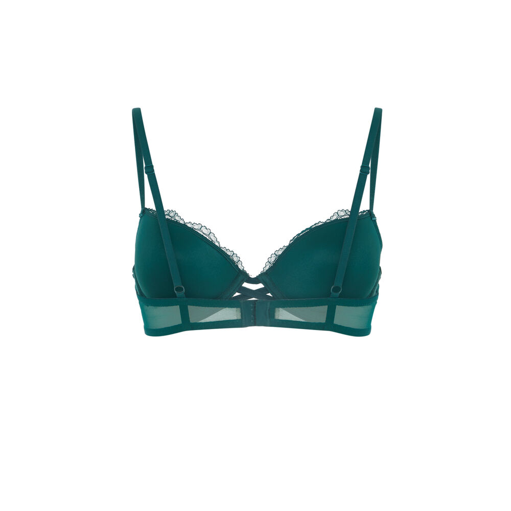 Soutien-gorge push-up dentelle - vert vert.