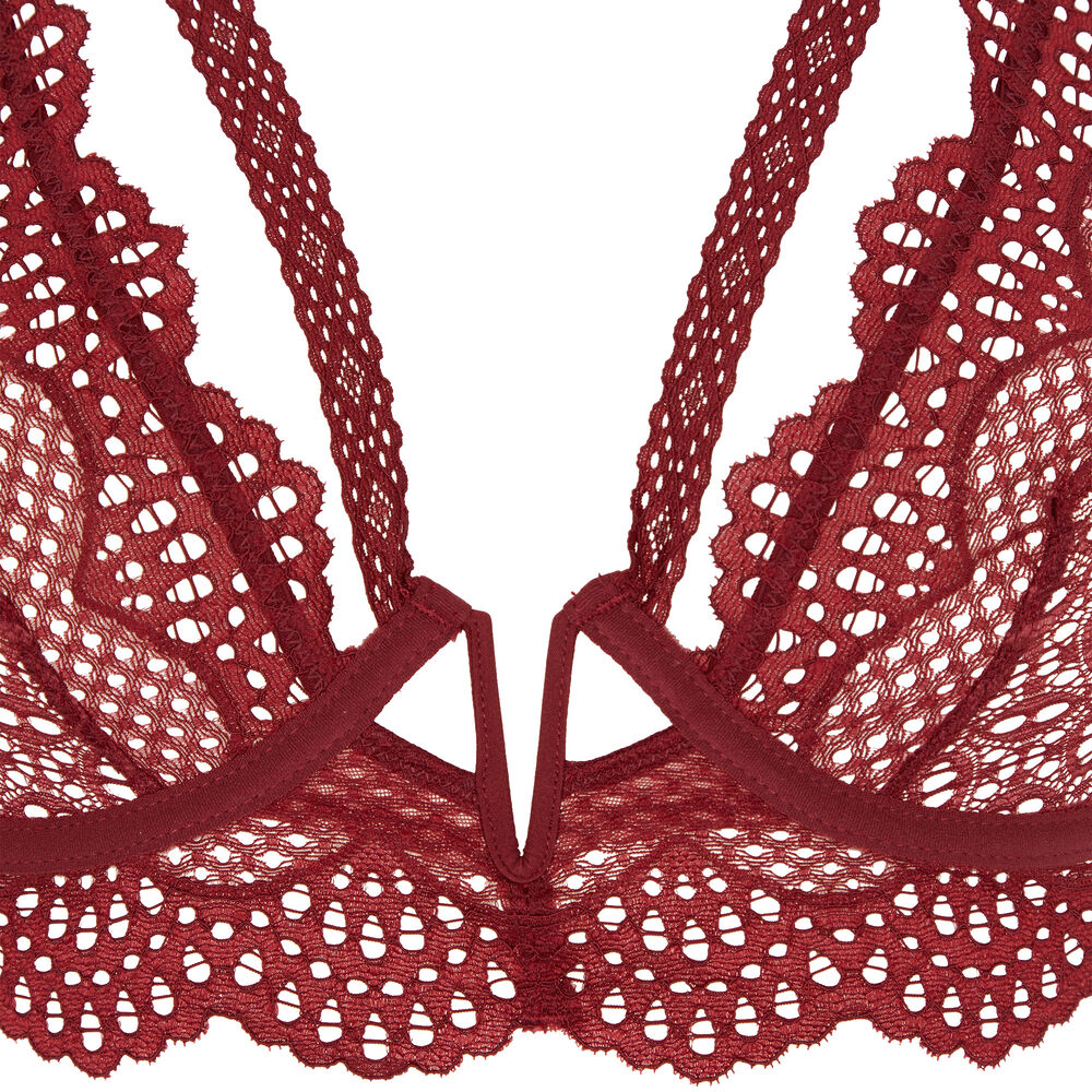 Soutien-gorge corbeille en dentelle - rouge rouge.
