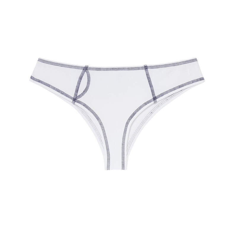 shorty coton coutures noires apparentes - blanc shorty coton coutures noires apparentes - blanc;