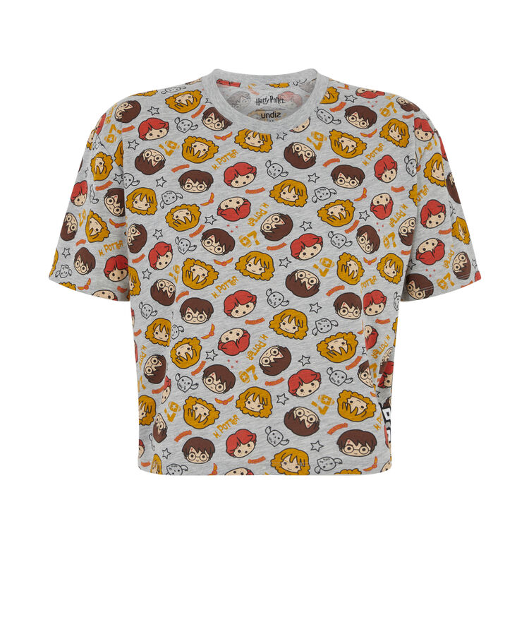 Top à manches courtes print harry potter allharriz gris.