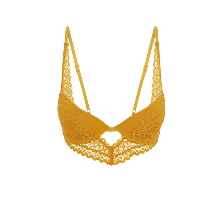Soutien-gorge bustier push jaune moutarde kensiz Soutien-gorge bustier push jaune moutarde kensiz;