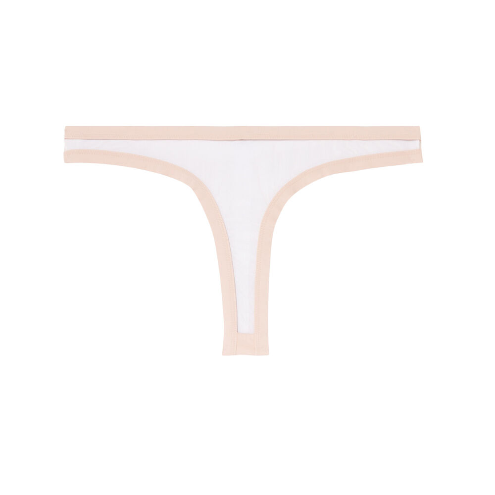 String découpe résille transparente - rose nude rose.
