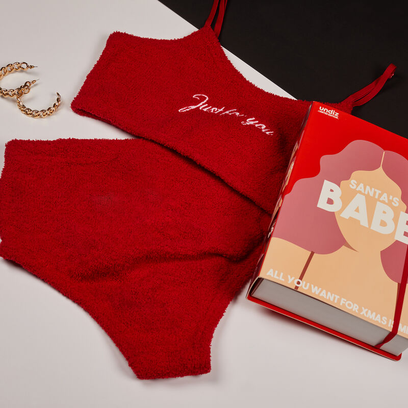 set brassière et culotte à message just for you - rouge set brassière et culotte à message just for you - rouge ;
