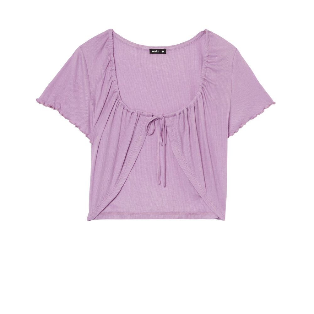 Crop top cache cœur - lilas violet.