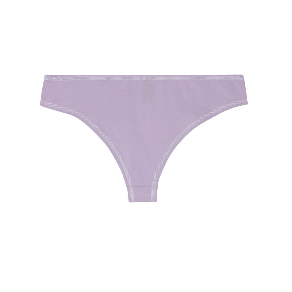 Shorty coton coutures blanches apparentes - lilas violet.