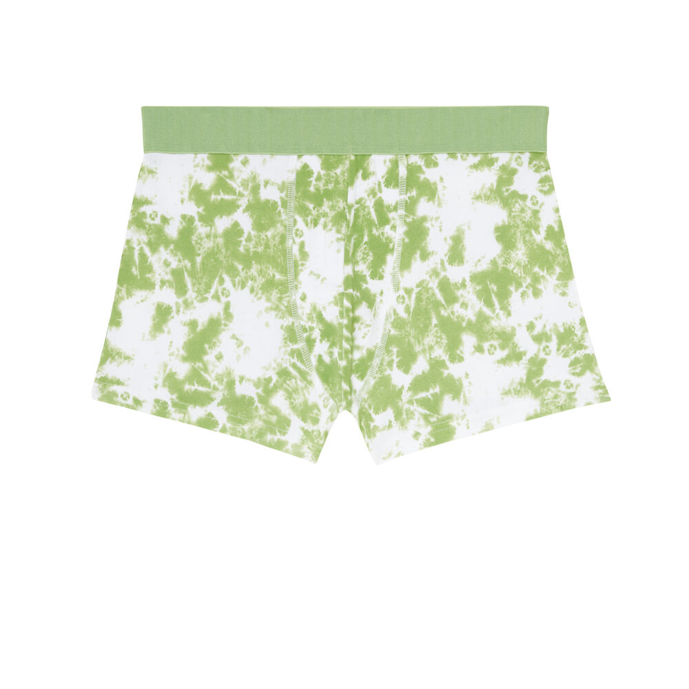 Boxer en coton à motifs tie and dye - vert vert.