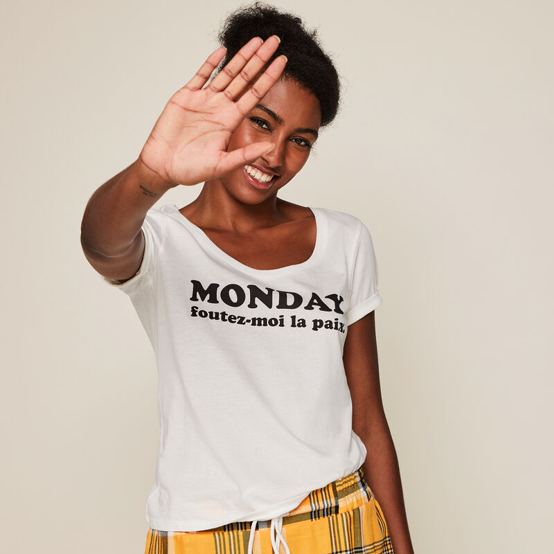 Top en jersey à message bemondayiz Top en jersey à message bemondayiz;