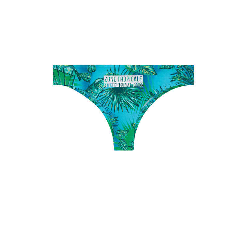 Tanga en coton imprimé - bleu Tanga en coton imprimé - bleu;