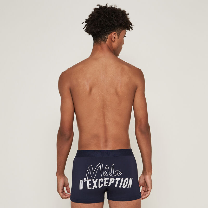 Boxer en coton à message - bleu foncé Boxer en coton à message - bleu foncé;