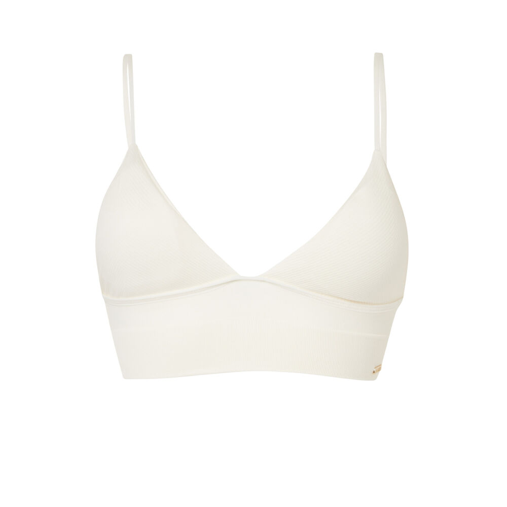 Soutien-gorge triangle cotelé sans armatures - écru ecru.