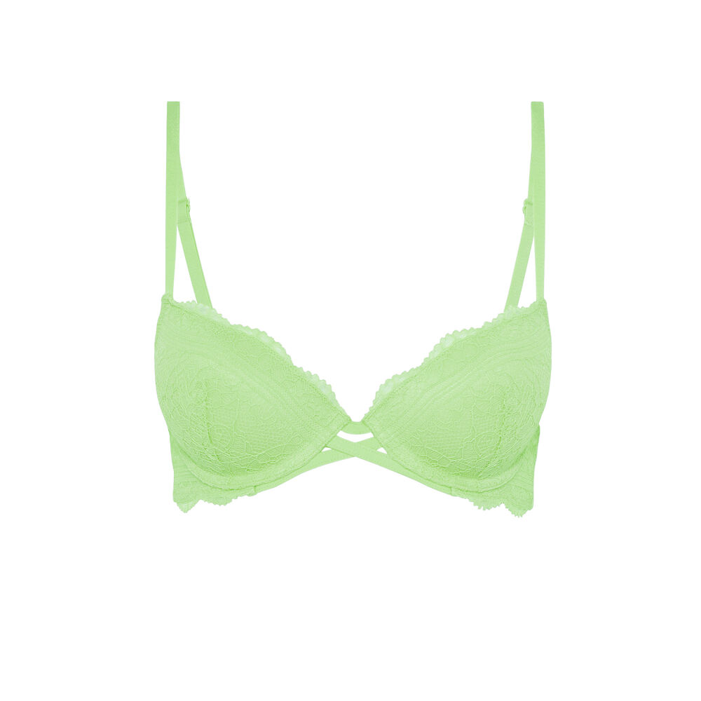 Soutien-gorge push-up en dentelle - vert vert.