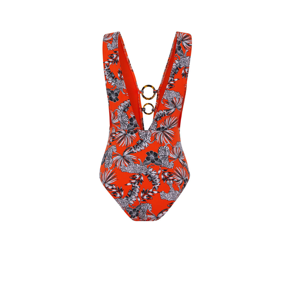 Maillot de bien une pièce imprimé - orange orange.