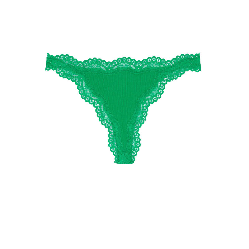string uni et bords dentelle - vert string uni et bords dentelle - vert;