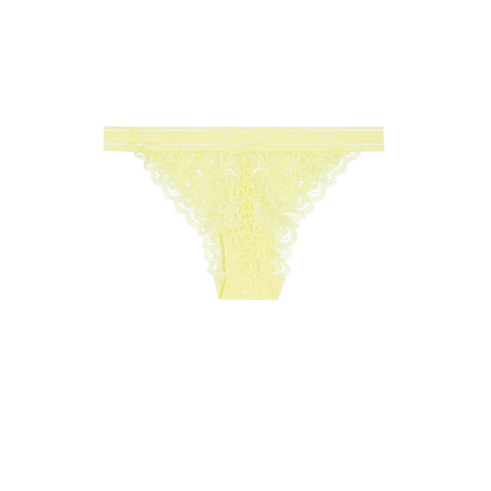 Culotte en dentelle - jaune jaune.