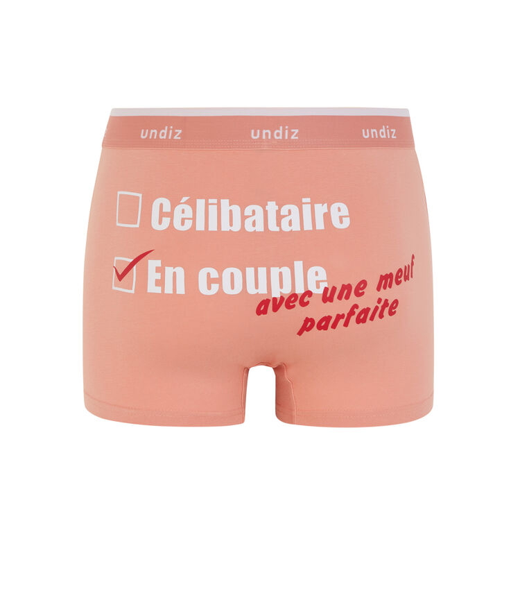 Boxer en coton à message celicoupiz rose.