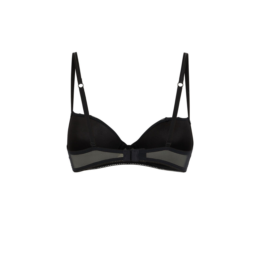 Soutien-gorge push-up tulle uni truegirliz noir.
