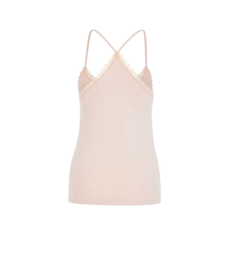 Top en jersey brillant à fines bretelles luximiz rose.