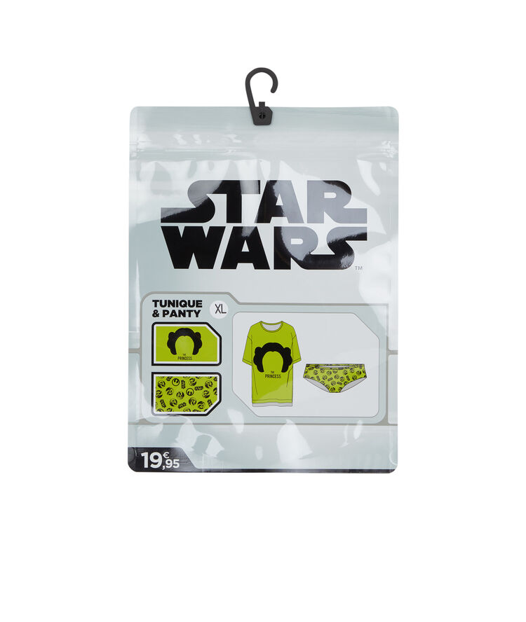 Set tunique + shorty print princess leia leiz vert citron.