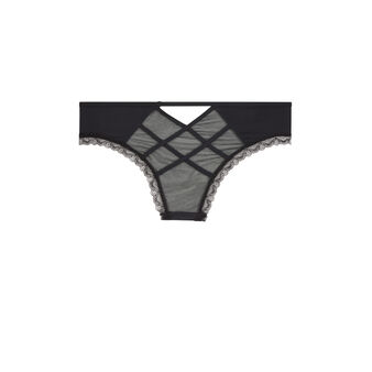 Shorty en mciro d&eacute;tail liens rouisexiz noir.