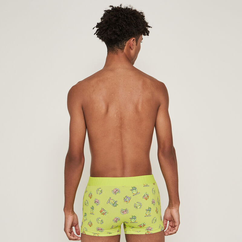 Boxer en coton imprimé fruits - jaune Boxer en coton imprimé fruits - jaune;