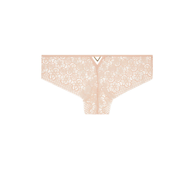 Shorty en dentelle détail bijou ethnobiz rose poudré.